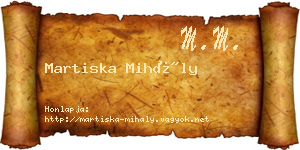 Martiska Mihály névjegykártya